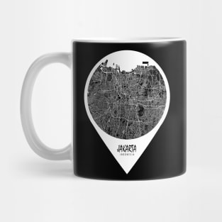 Jakarta, Indonesia City Map - Travel Pin Mug